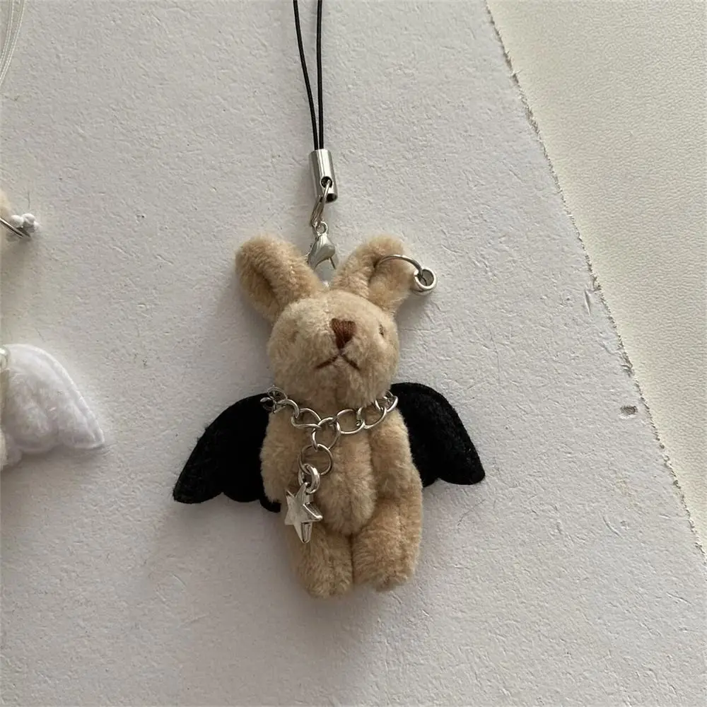 Devil Rabbit Rabbit Phone Charm Gothic Punk Wings Star Plush Rabbit Keychains Phone Pendant Korea Ins Mobile Phone Chain