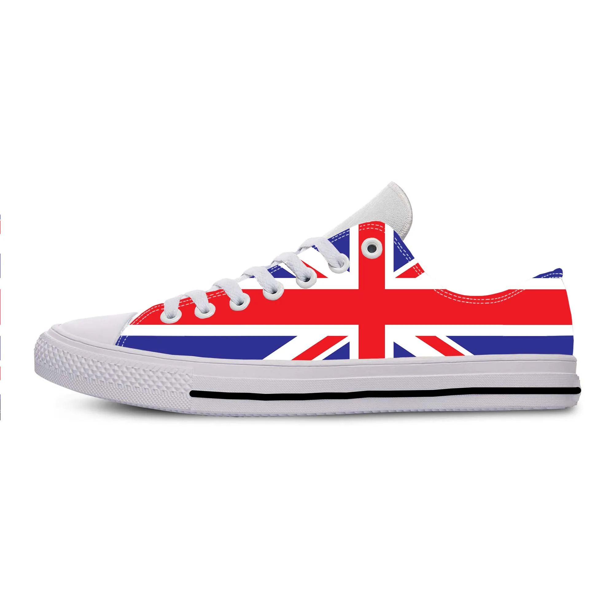 REINO UNIDO Inglaterra União Jack Britânico Grã-Bretanha Bandeira Pano Casual Sapatos Low Top Confortável Respirável Impressão 3D Homens Mulheres Sneakers