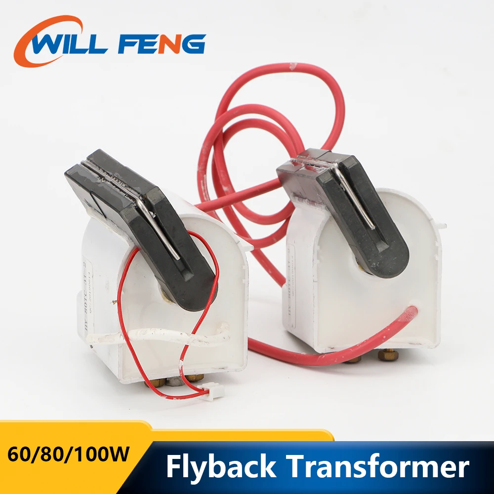 Will Feng 60w 80w 100w High Voltage Flyback Transformer Ignition Coil For Co2 Laser Power Supply Engraving Cutting Machine Part