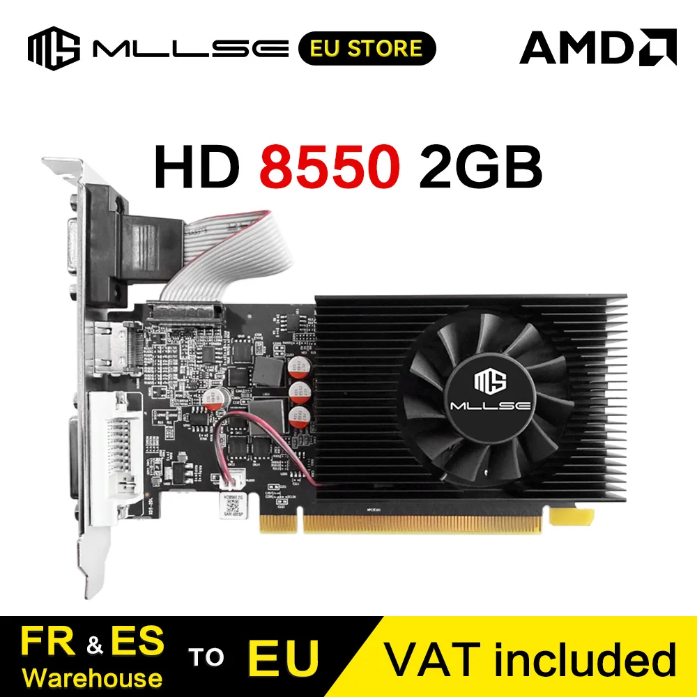 MLLSE HD 8550 2GB Gaming-Grafikkarte GDDR3 128Bit für AMD Radeon Game PC HD 8550 2G PCI Express 2.0x16 Videokarte