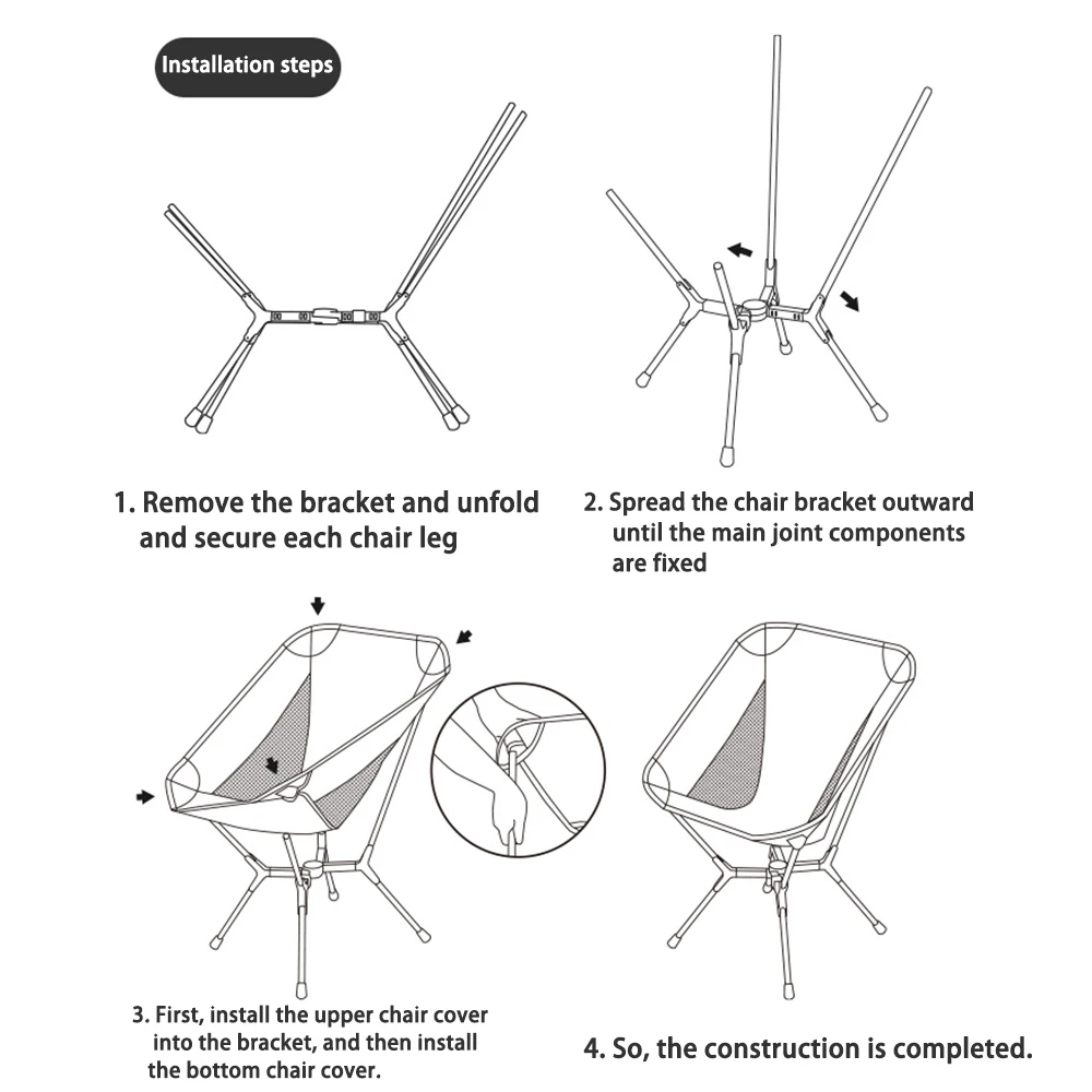 Camping Mond Stuhl Klappstühle Ultraleicht Hohe Last Camping Picknick Mond Stuhl 7001 Aluminium Legierung Angeln Wandern Sitz – Detail 16