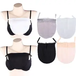 Women Lace Silk Anti Tarnish Bra Tube Tops Flower Bra Wrap Strapless Anti-Glare Lining Adjustable Underwear Chest