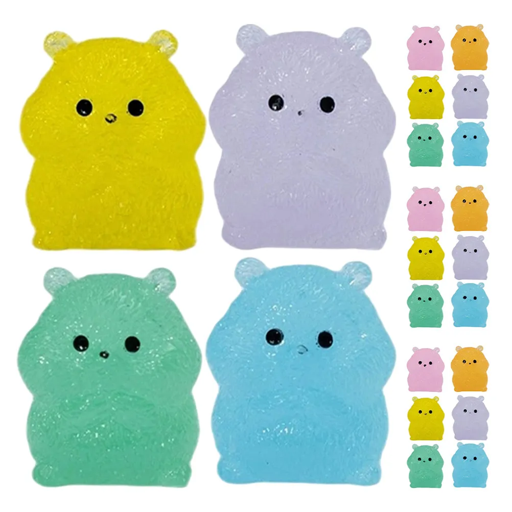 48Pcs Glow in The Dark Mini Resin Hamster Ornaments for Fairy Garden Bonsai Terrarium Micro Landscape Decoration Cute