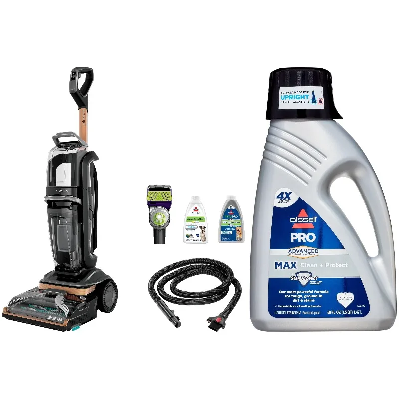 BISSELL Revolution HydroSteam Carpet Cleaner, 3428 & BISSELL Advanced Pro Max Clean + Protect Deep Cleaning Carpet Formula,