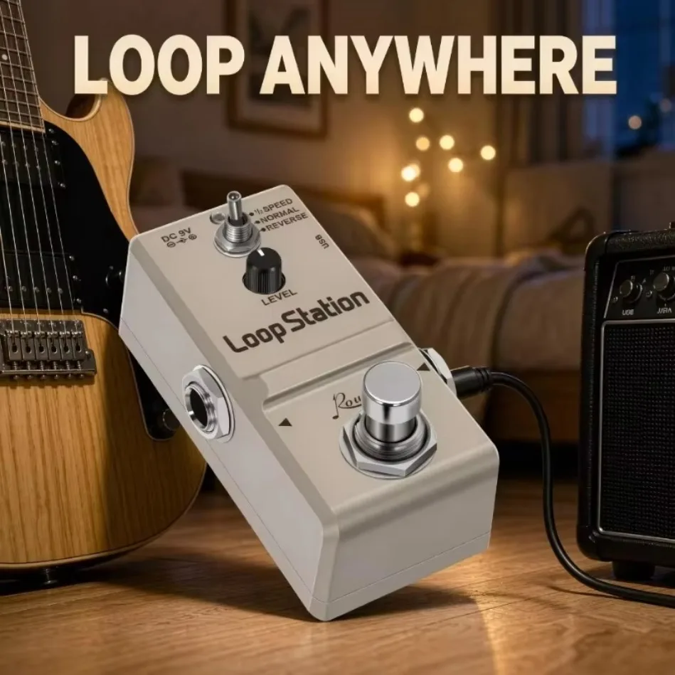 10 Minute Guitar Looper Pedal Nano Loop Station True Bypass 48kHz 24bit Unlimited Overdub for Electric Guitar Bass Synth