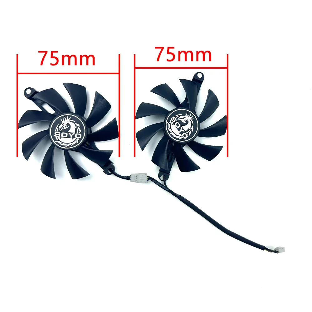NEW Cooling Fan 75mm 4pin RX580 GPU for SOYO AMD RX580 8GB Card Graphics Gaming GDDR5 256-bit Graphics Card Fan Replacement