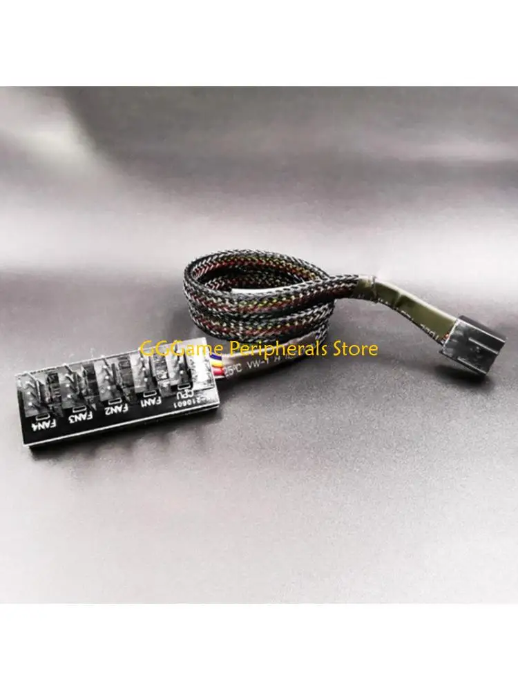 

U55B Coolmoon 4Pin 3Pin Fan Cpu Hub PWM Splitter Computer Power Extension 1 to 5 Adapter Chasis Cooler Cable Adapter