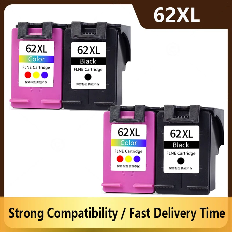 62XL Ink Cartridge Compatible for HP 62 XL For HP62 Envy 5540 5640 7640 5646 5541 5740 5742 5745 200 250 Printer