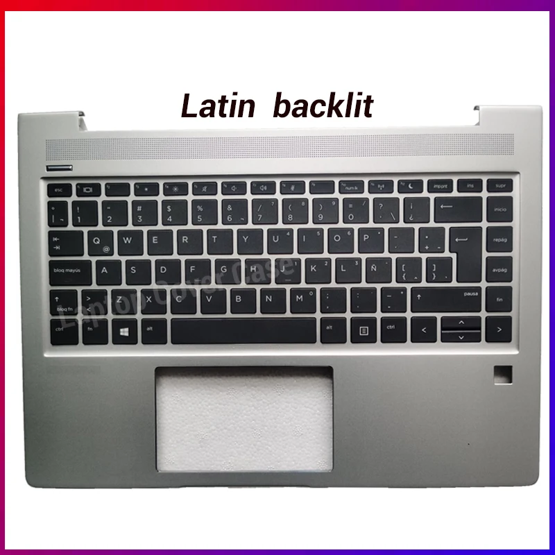 لوحة مفاتيح كمبيوتر محمول جديدة أمريكية/إسبانية/روسية/لاتينية لأجهزة Probook 440 G6 445 G6 440 G7 445 G7 Palmrest الغطاء العلوي #2