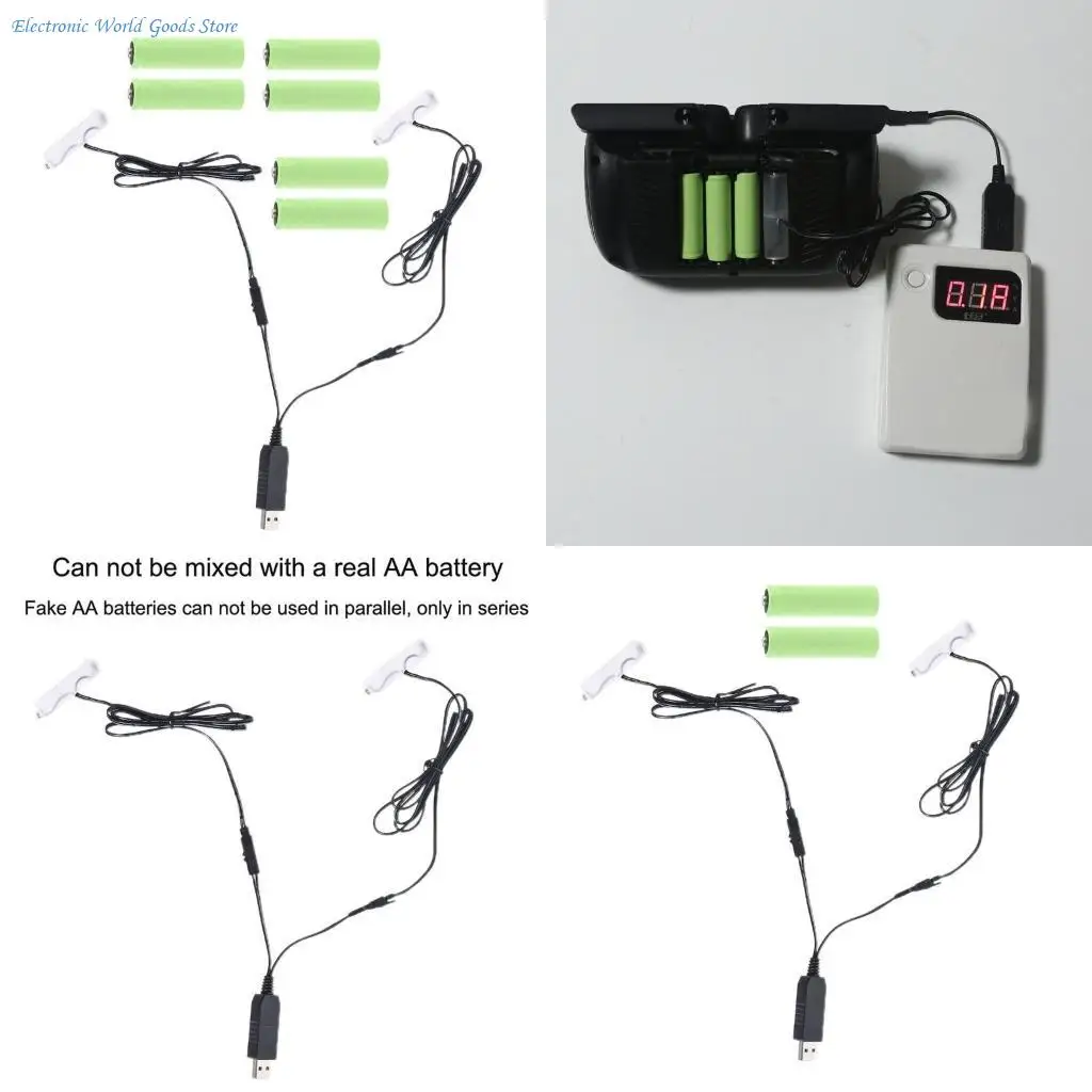 A3PD 1 to 2 AA Battery to USB Electric Converter for Toys Decorations LED Lamp Radio