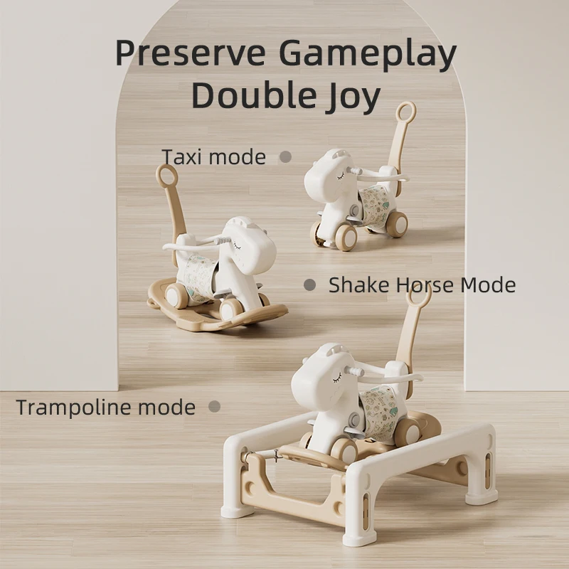 Toy Animals Rocking Horse Baby Plastic Unicorn Children Rich Cheap Cartoon 3 in 1 Mini Indoor Playground Chair