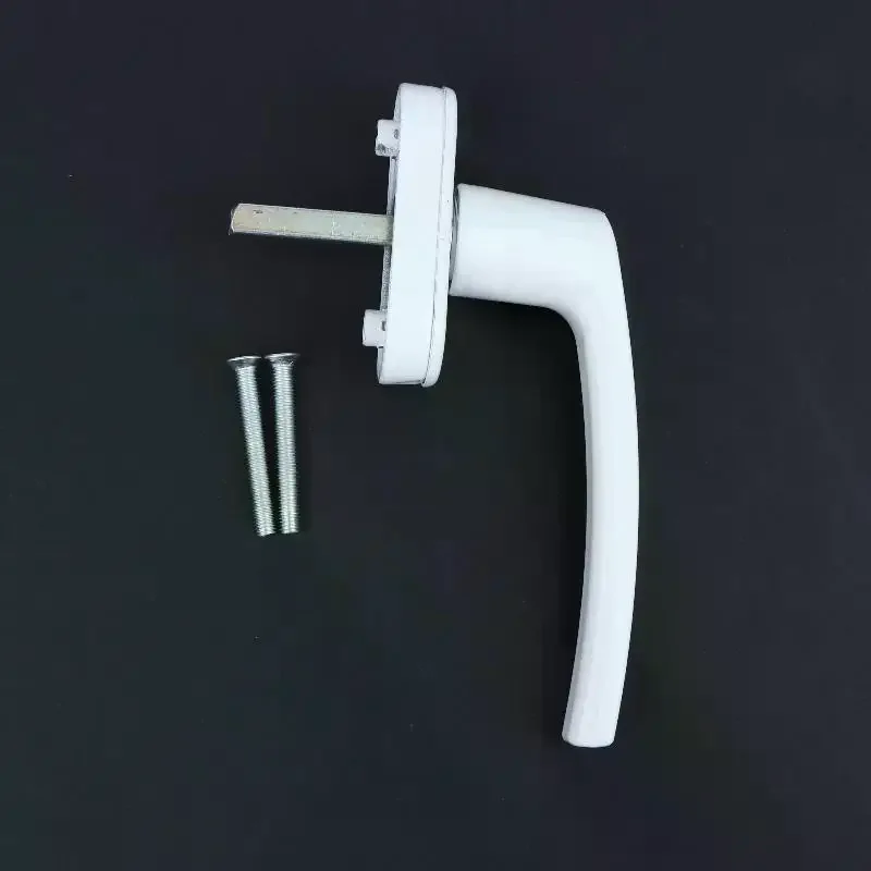 Ventilate Rooms Safely! Aluminum Alloy Inward Tilt Window Handle With Mounting Screws, White Coated UPVC Lever