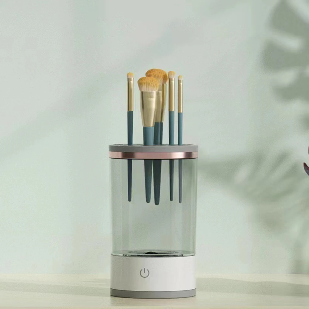 USB 플러그 전동 자동 메이크업 브러쉬 세척 및 건조기, 세척 매트 포함 화장 브러쉬 세척기 썸네일 6