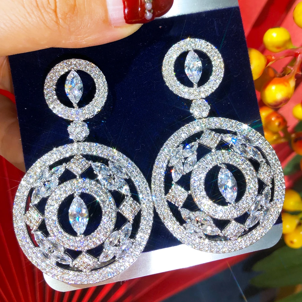 

Missvikki Gorgeous Trendy Big Round Earrings Fashion Nigerian Indian Style For Women Daily Life Professional Lady Jewelry