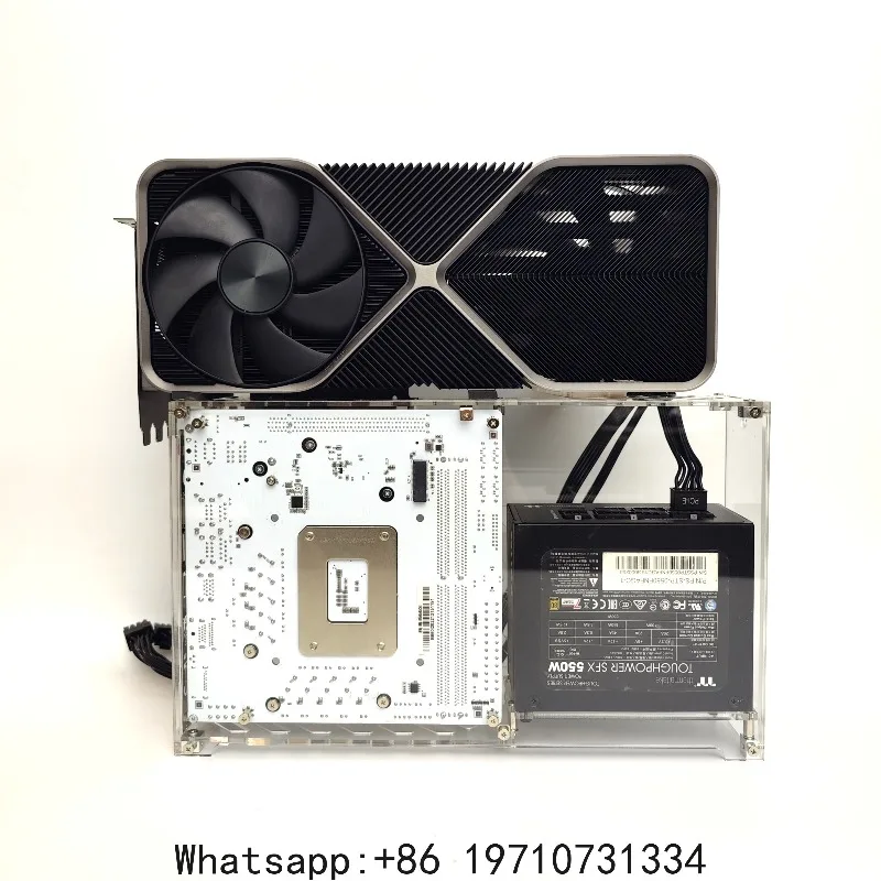 S59N external graphics card chassis, core display chassis 4 liters desktop, SFX power supply 3 fans, graphics card, acrylic