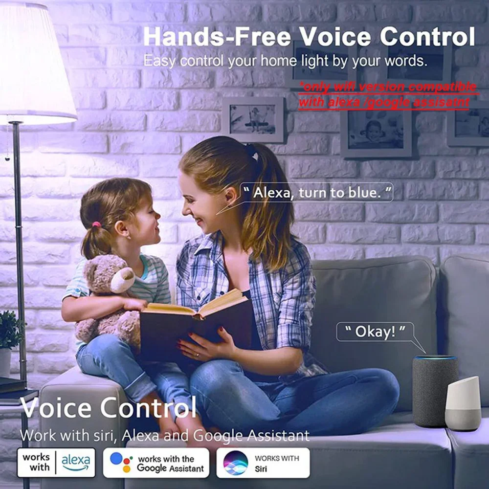 LED WiFi สมาร์ทควบคุม Spotlight หลอดไฟ AC 85-265V หลอดไฟ LED Smart Life APP ควบคุมเสียงทํางานร่วมกับ Tuya alexa Google Home