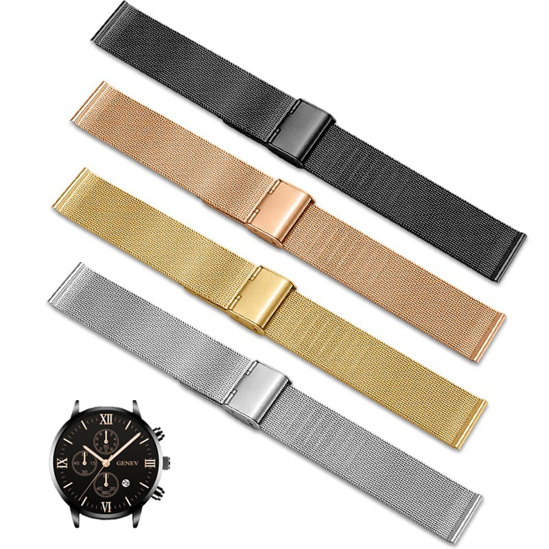 8MM 10MM 12MM 14MM 16MM 18MM 20MM 22MM 24MM Stainless Steel Watch Band Universal Milanese Watchband Replacement JULIUS Lolarose