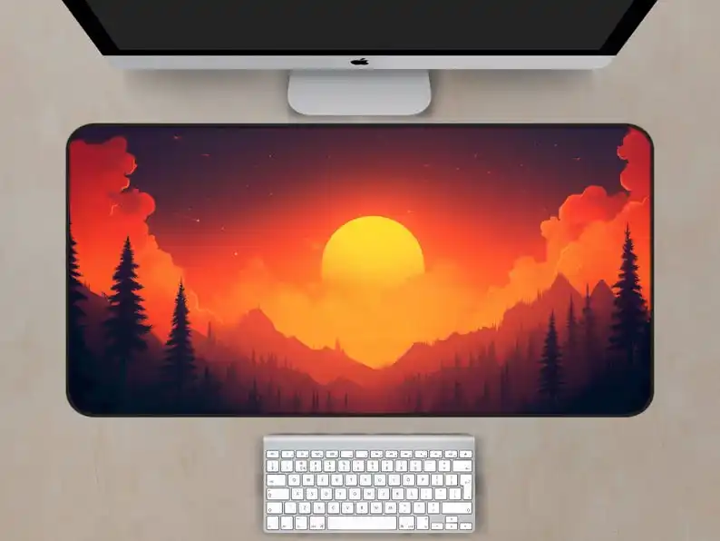 

Warm Sunset Landscape Deskmats,landscape Desk Mat, Warm Deskmat, Office and Gaming Desk Decoration Mat,perfect Gift for Friends.