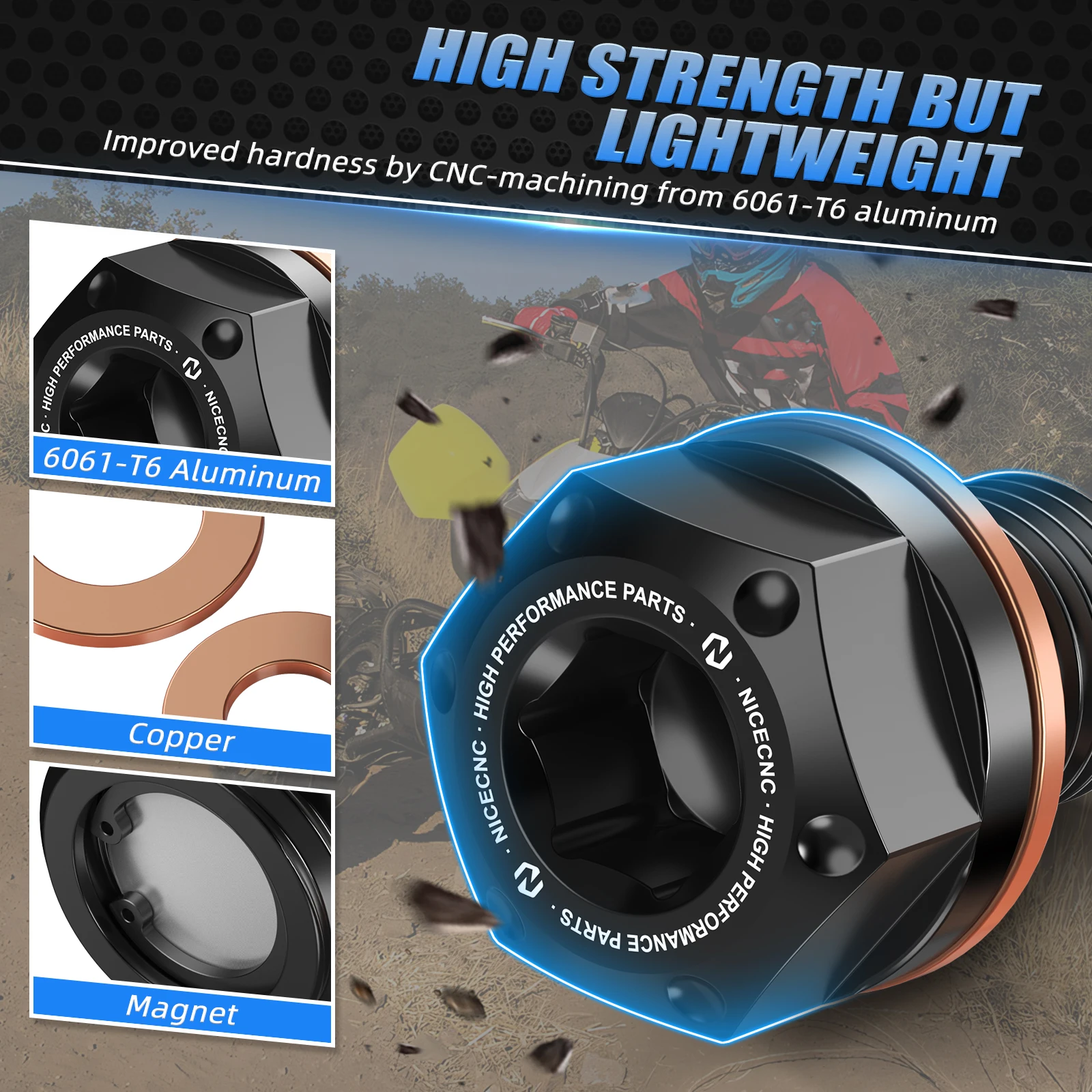 ATV น้ํามันปลั๊กสําหรับ Honda TRX450R 2006-2009 TRX450ER 2006-2014 TRX 250X 300X 250X 92800-12000 6061-T6 อลูมิเนียม