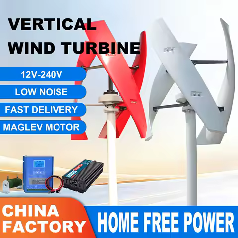 Vertical Axis Wind Turbine Generator Low Noise 25000W Low Start Wind Speed Windmill Off Grid System 12V-240V With Hybrid Charger