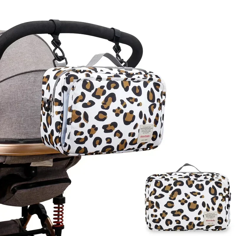 Moms and Dads Waterproof Diaper Bag with Baby Print Stroller Hanging Organizer for Baby and Mom Baby Bag