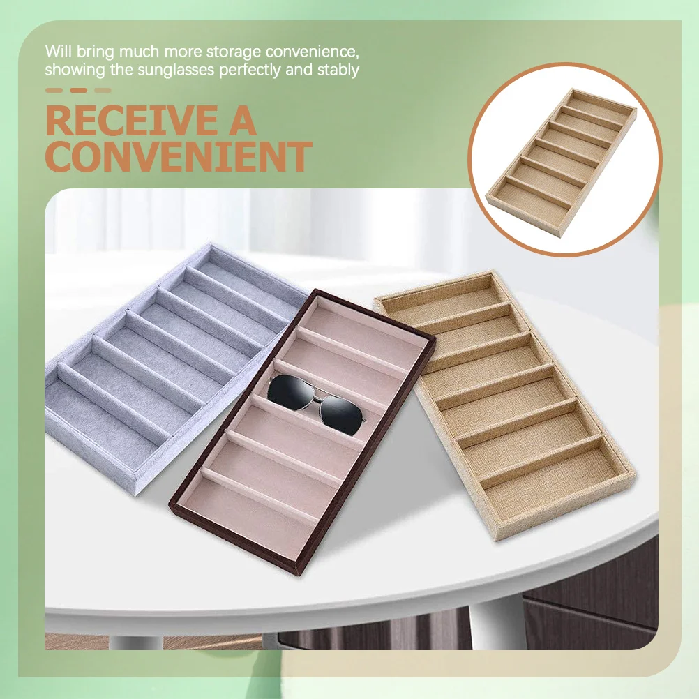 

Glasses Display Box 6 Slots Exquisite Workmanship Stable Organizer for Business Personal Use Sunglasses Holder