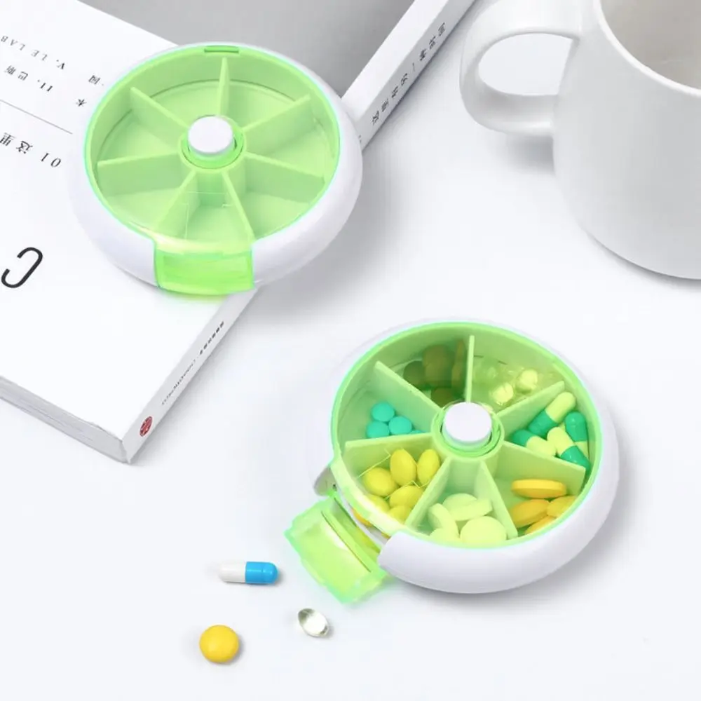 3Pcs Convenient ABS Weekly Pill Box Rotate 7 Compartments Vitamin Container Case Visible Transparent Medication Tracker Home