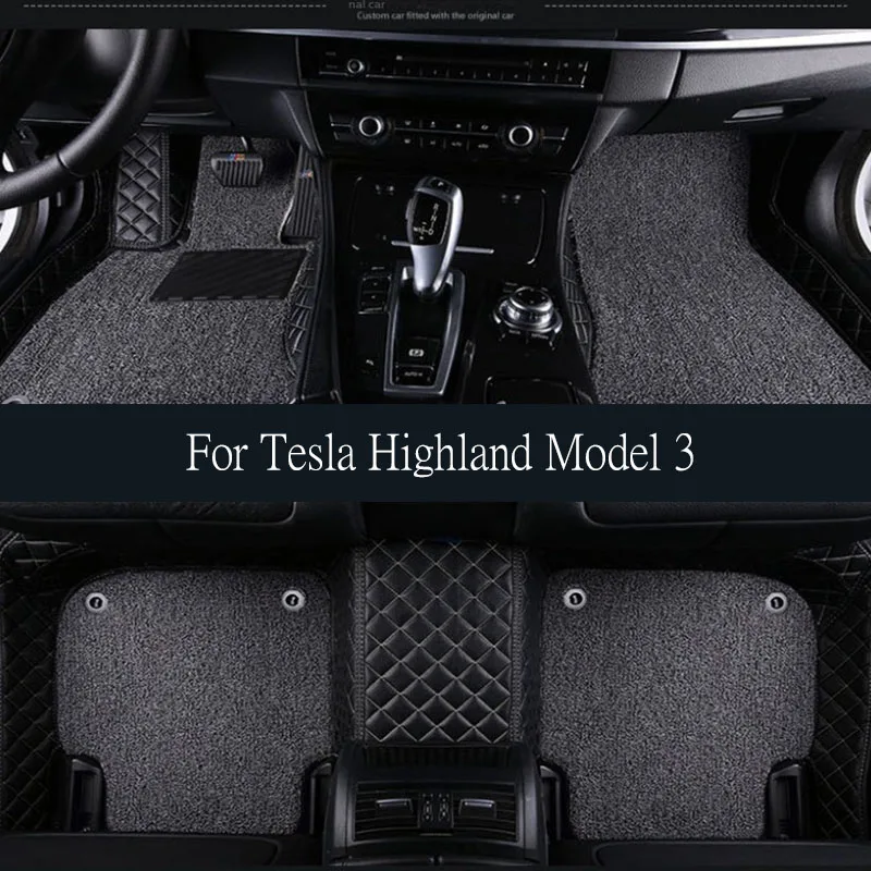 

For 2024 Tesla Highland Model 3 Floor Mats with Door Sill Protector Full Cover Floor Liners with Front Rear Cargo Liner Seatback