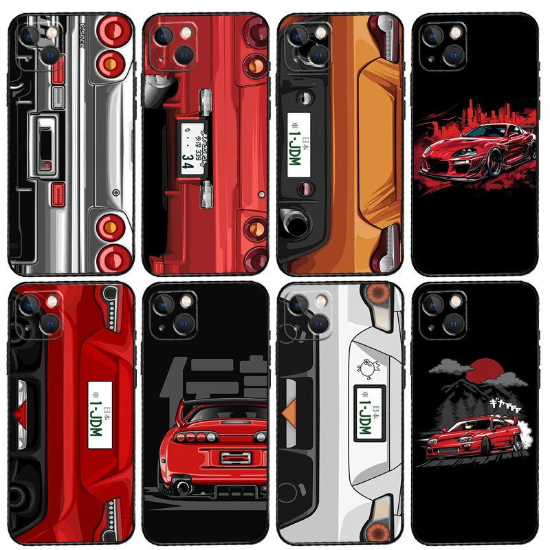 Car Back Cartoon Art JDM Phone Case For Samsung Galaxy S26 S25 S20 S21 S22 S23 S24 Ultra S10 Plus S24 FE S25 FE Cover