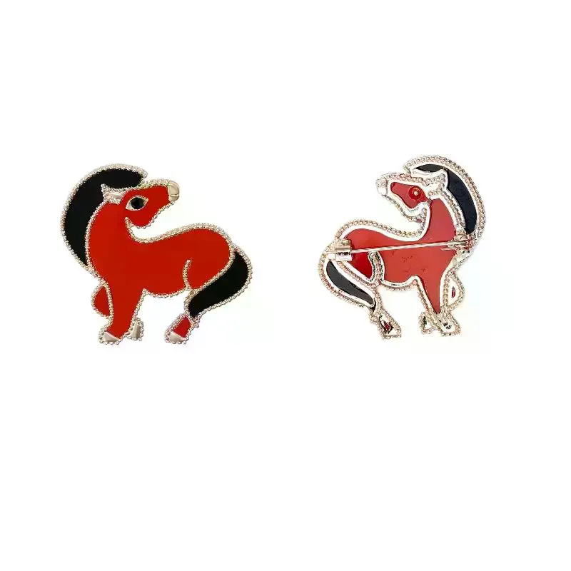 دبوس بروش حصان النار رمز 2026 - صدار شخصي على شكل حيوان متعدد الاستخدامات للملابس والإكسسوارات النسائية #5