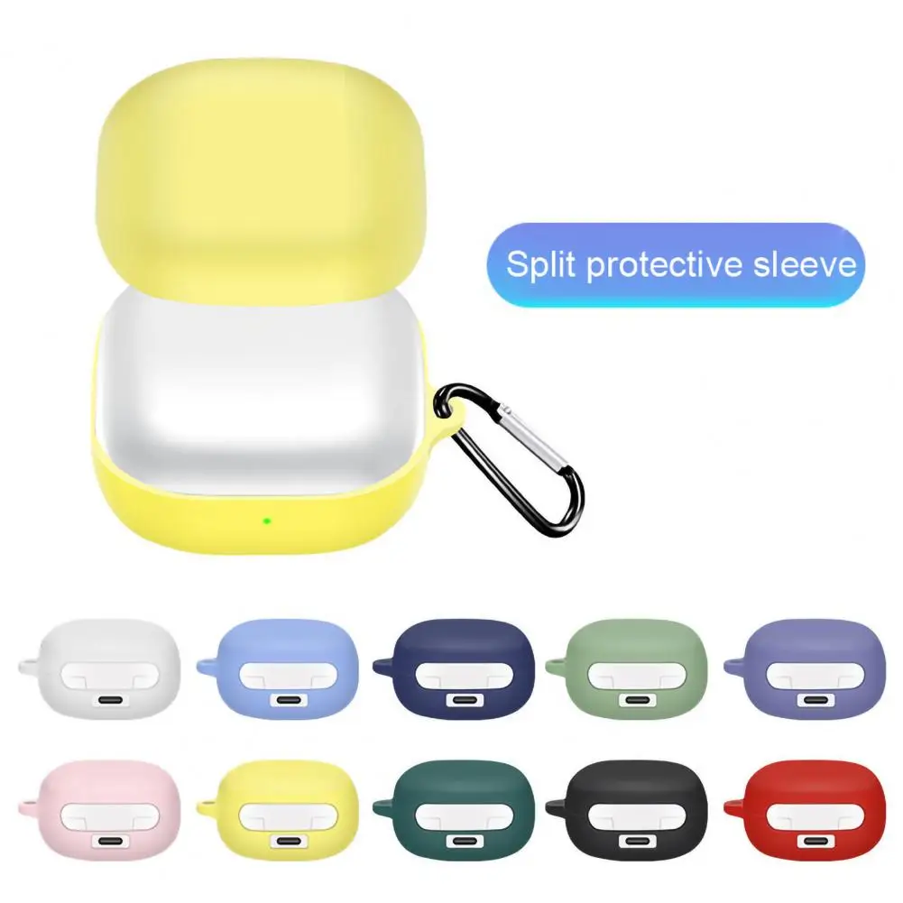 Earphone Case Separated Anti drop Bluetooth compatible Headset Silicone Cover With Carabiner For Galaxy Buds 2/Live/Pro