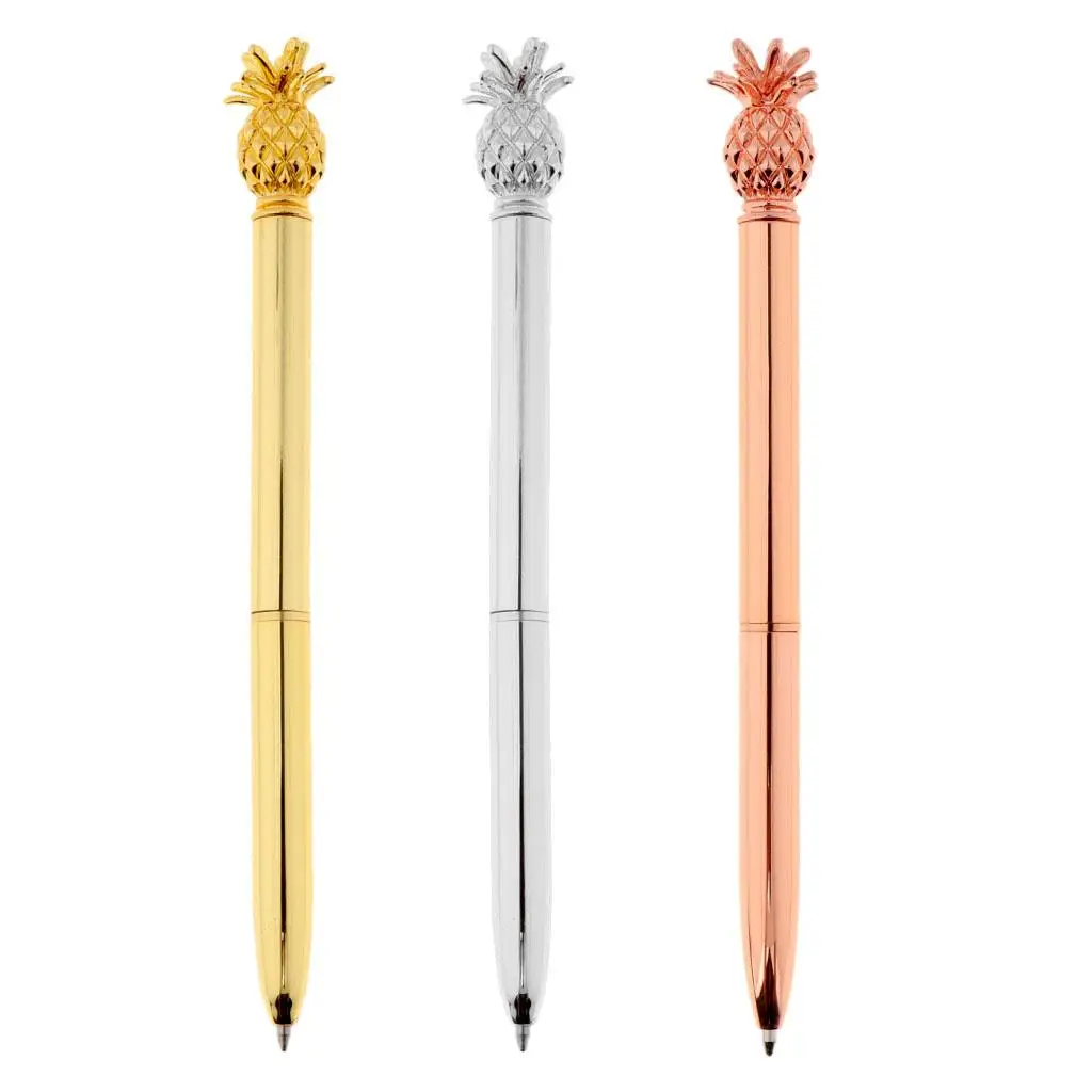 1mm Metal Pineapple Pen Stationary Ballpoint, Gel for Kids Office Supplies Party Favors - Choose Colors