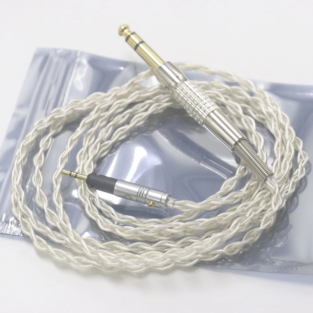 سلك كابل سماعة هالداني-الجرافين ومطلي بالفضة ، سميك رباعي النواة ، محسن ، HD558 ، HD518 ، HD598 سماعات رأس مرجعية