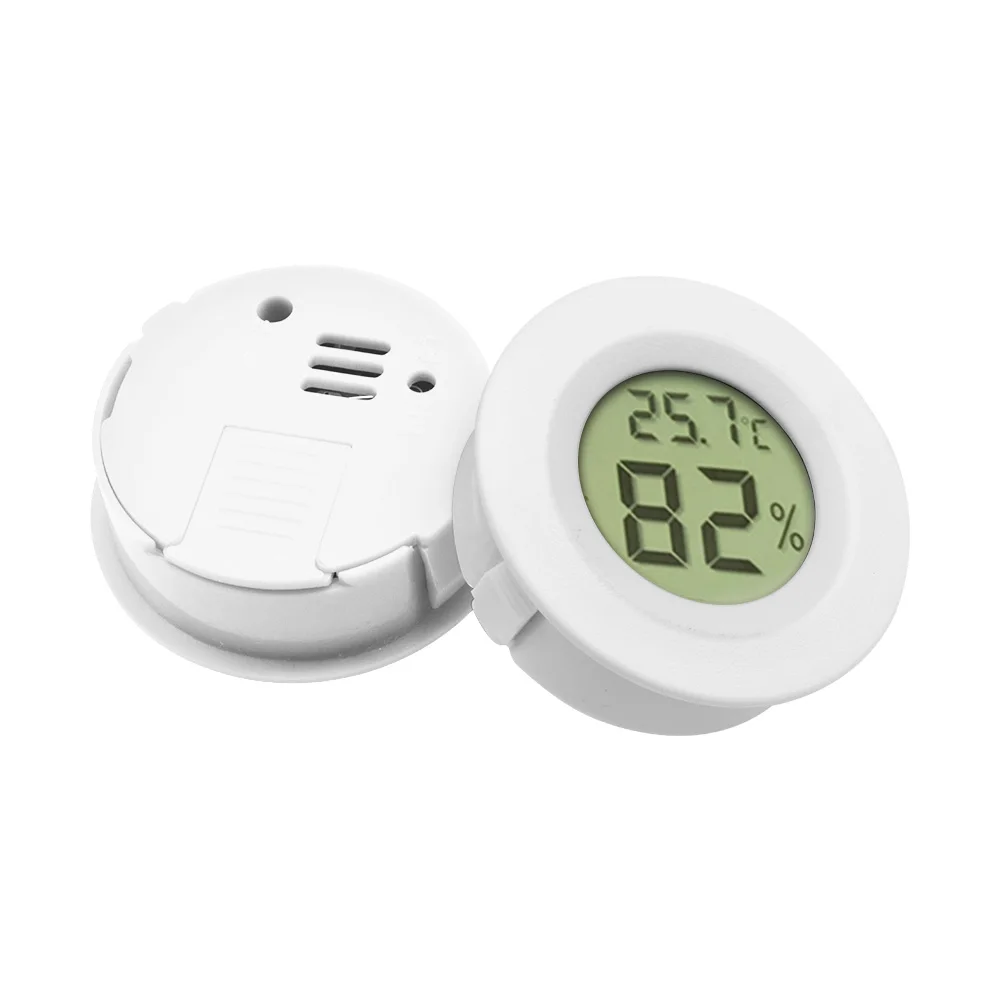 Round Embedded Digital Temperature and Humidity Meter Mini LCD Digital Temperature and Humidity Meter Detector