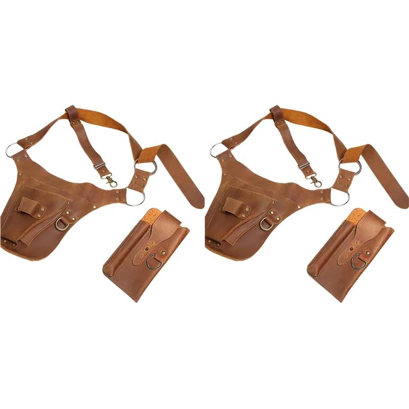 

2 кожаных ремня для садовых инструментов, ремень для садовых инструментов, сумка для хранения садовых инструментов для садовников и садожников