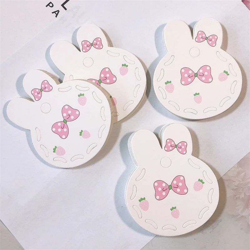 50Pcs Cute Bow Rabbit Hairpin Paper Jam Hair Clip Display Cards Hair Clips Jewelry Display Card Paper Card Bow Display