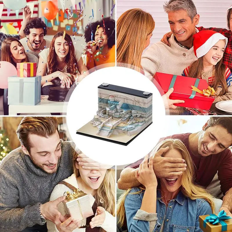 3D Escultura do Palácio Memo Pad, Calendário Rasgar-Away, DIY Notes, Notepad, Artesanato, Presente para Escritório, Escola, Casa, 3D, 2024