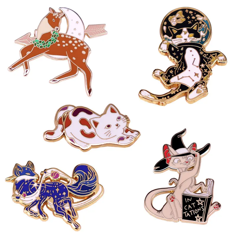 Эмалированные значки в стиле аниме, изящные милые значки с фантазийными мультяшными изображениями аниме, украшение для куртки, сумки, Подарочная бижутерия