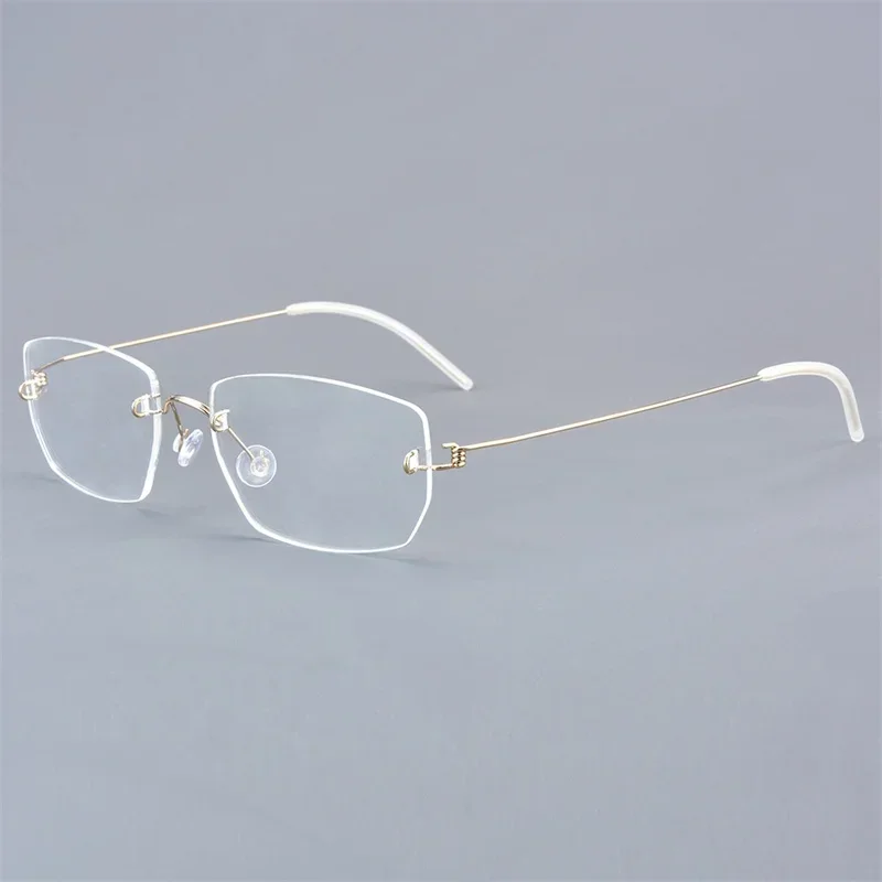 الدنمارك مربع بدون إطار النظارات الرجال النساء لا حافة النظارات الطبية الإطار بدون مسامير خفيفة بدون شفة النظارات البصرية #4