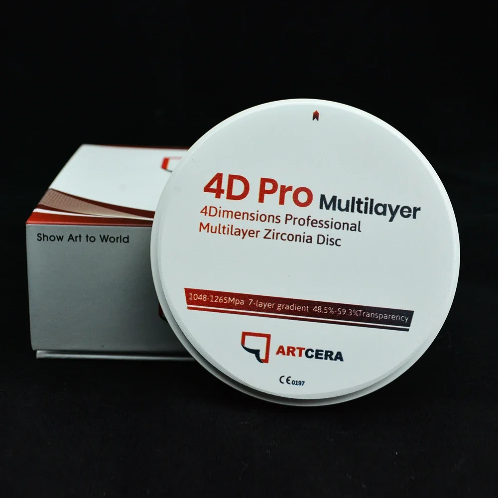 4D-Pro Multilayer Zirconia Disc 98mm X 20mm Super Translucent High Strength Dental Lab Cost Performance for Prosthetics