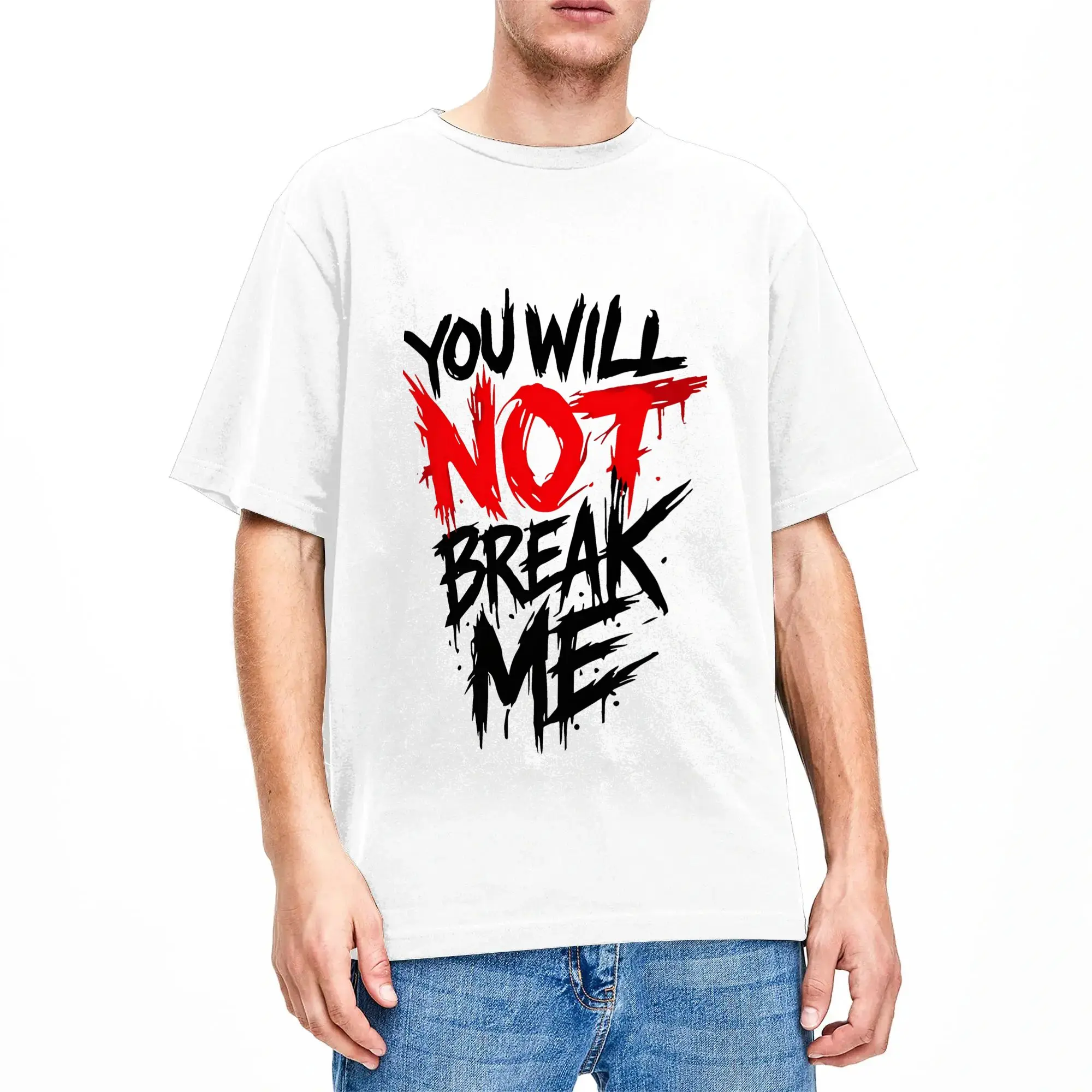Men T-Shirt Dungeon Crawler Carl You Will Not Break Me Vintage 100% Cotton Tee Shirt Short Sleeve  T Shirt O Neck Clothes