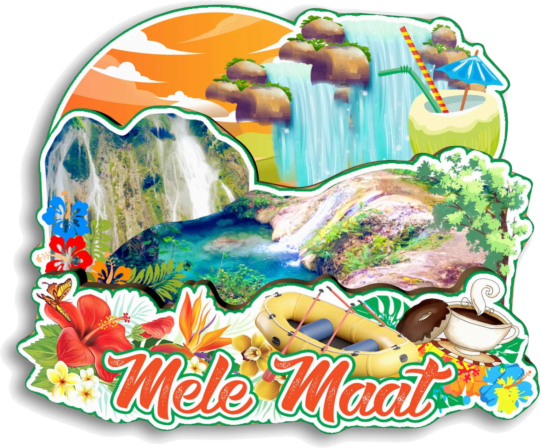 Port Vila Luganville Port Olry Mele Maat Vanuatu Fridge Magnet Travel Souvenir Gift Handmade Decorative Refrigerator Sticker