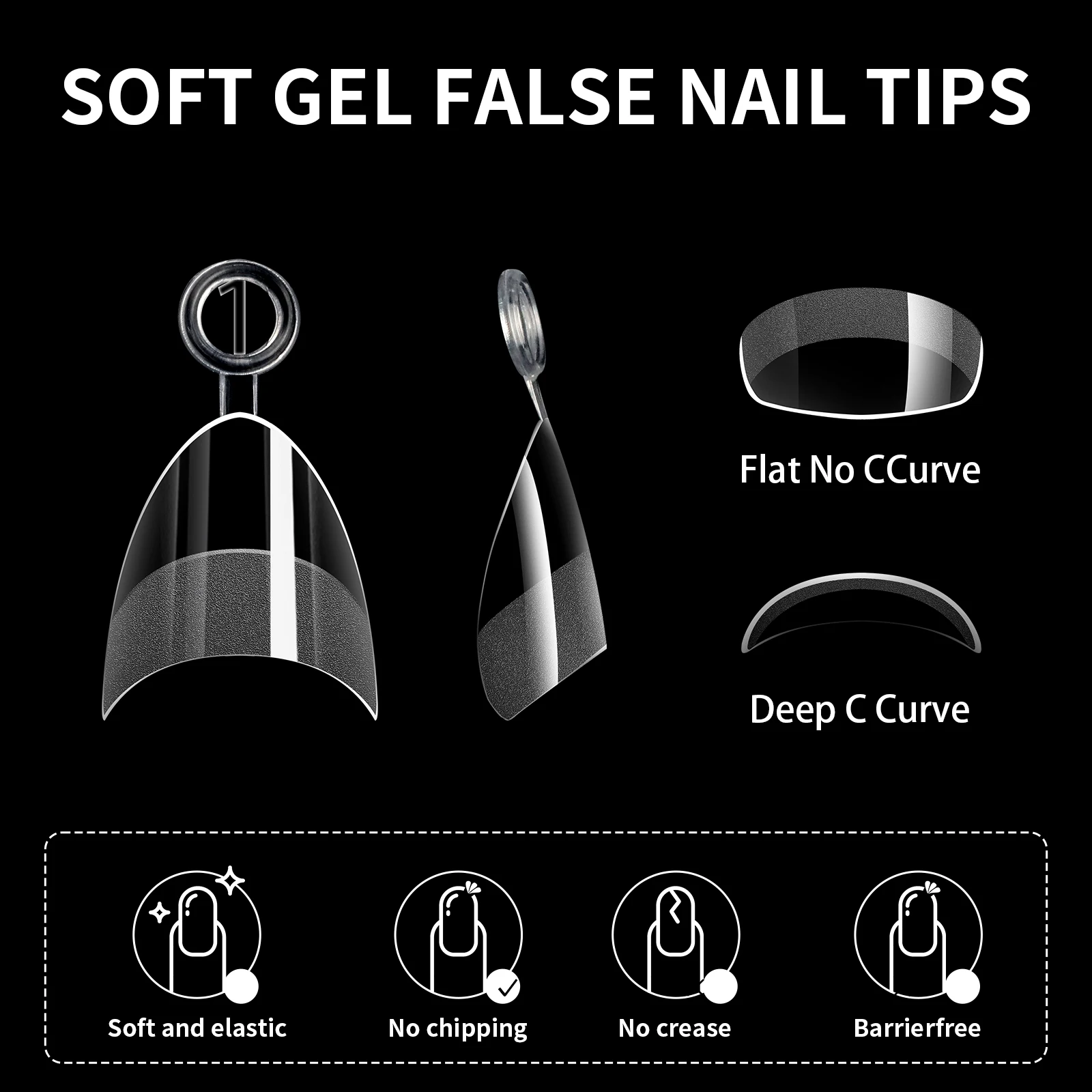 600PcsUltra Short Soft Gel Nail Tips Clear False Nails No File Needed Seamless Soft Gel Tips Fake Nails Extension Manicure Salon