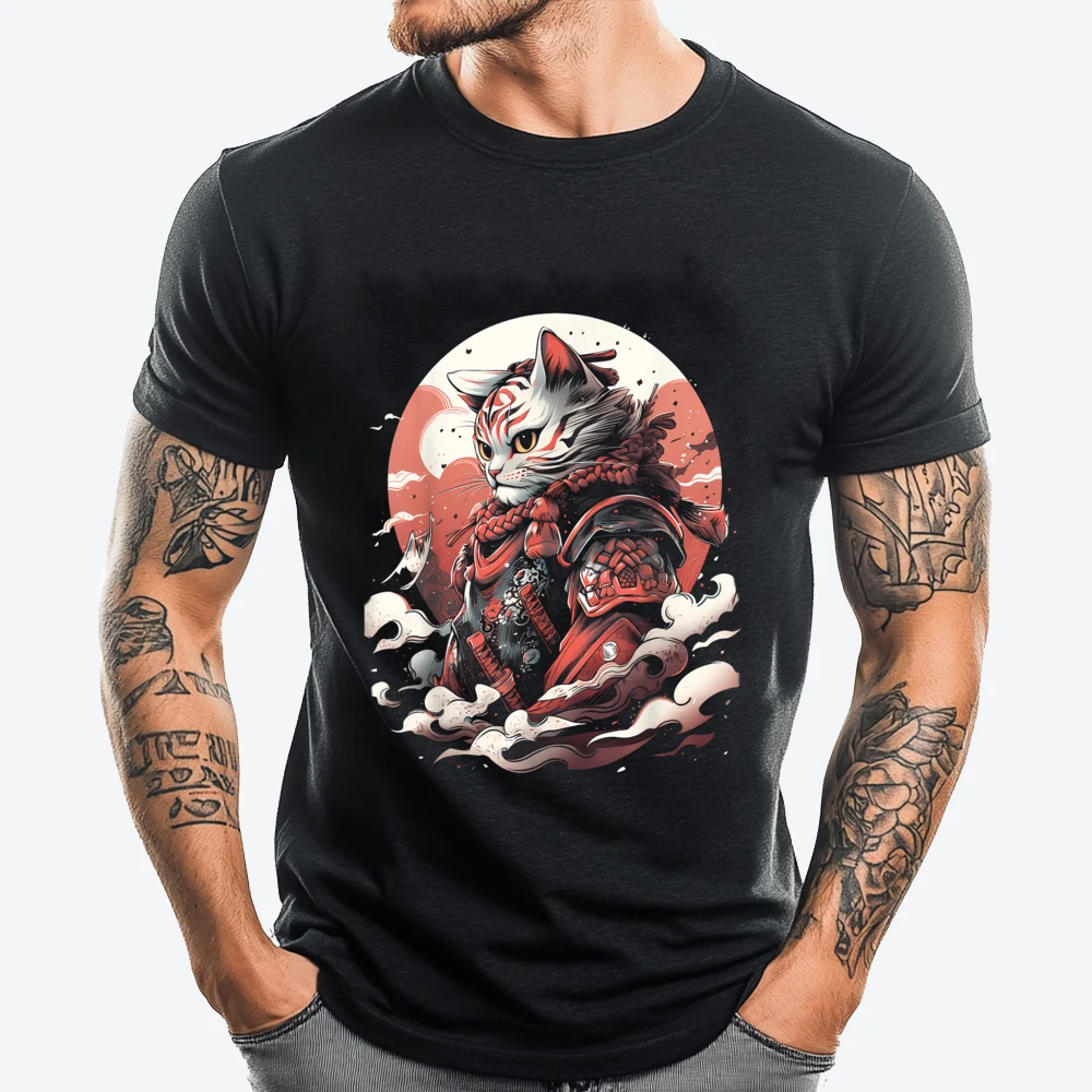 

Cat Samurai Ninja Cat Samurai Art Ukiyo E New T Shirt Mens Designer Clothes Cool Blank T Shirt 100℅ Cotton Summer Men Clothes