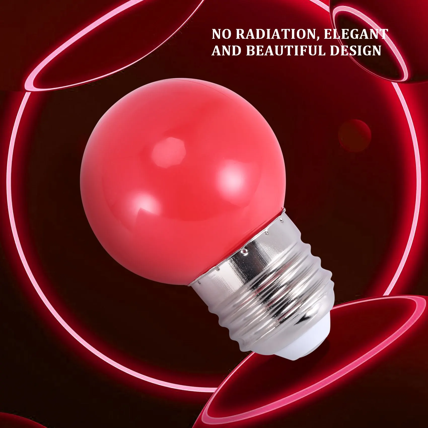 Bombilla LED de plástico, luz roja cálida E27, potencia de 0,5 W, roja