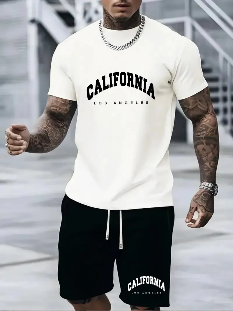 

Новый летний мужской комплект 2025 года обеспечивает комфорт и мягкость уличной повседневной моды в стиле хип-хоп с 3D-принтами с буквенным принтом.