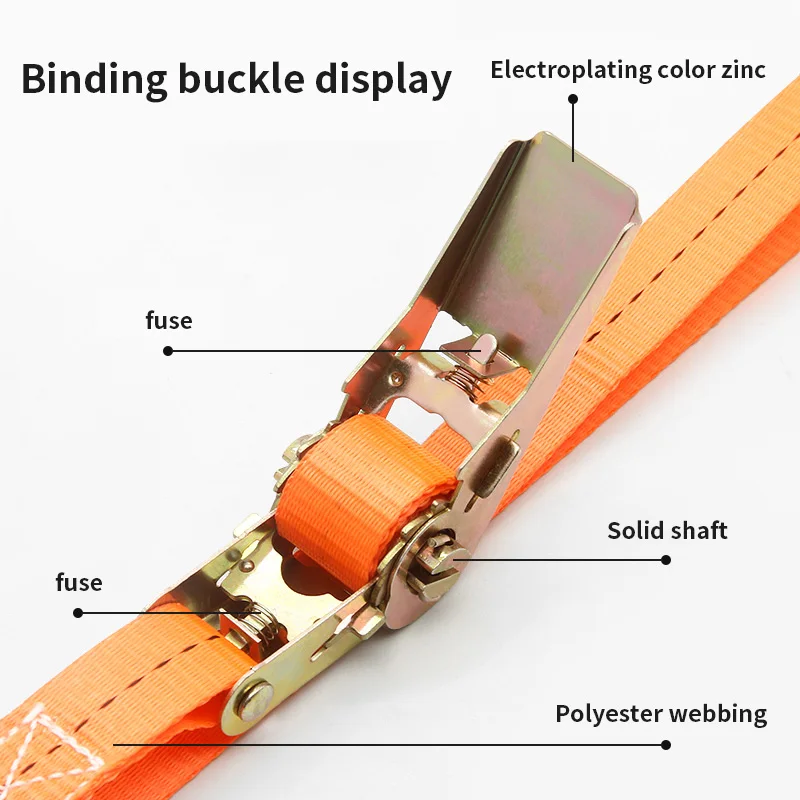 for Safe Luggage Transport Heavy-Duty Car & Truck Front Cargo Ratchet Strap with Metal Buckle - Adjustable, Secure Tie-Down