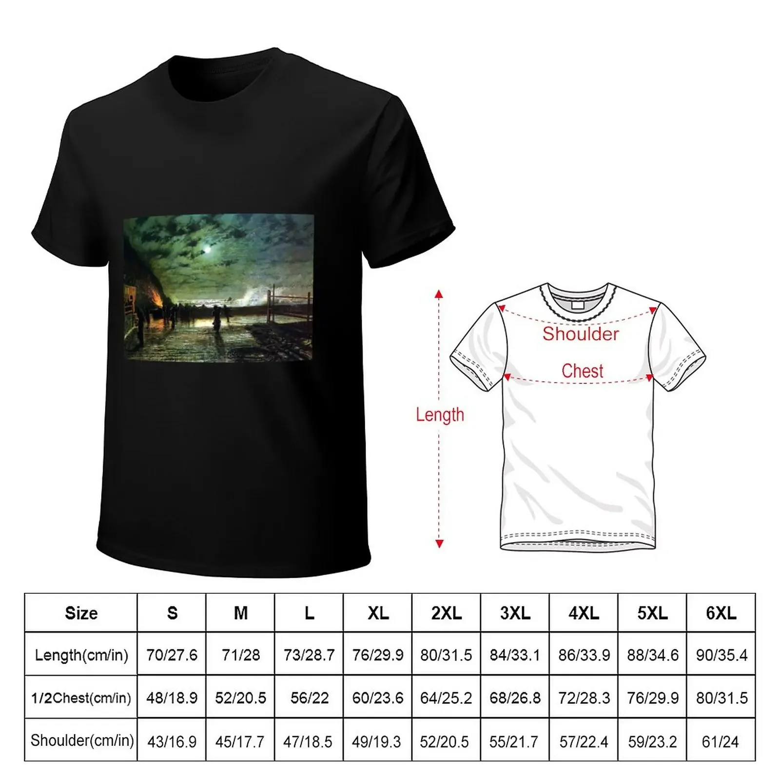 John Atkinson Grimshaw In Peril T-Shirt anime clothes plain vintage t shirts for men plain blacks plain t shirts men