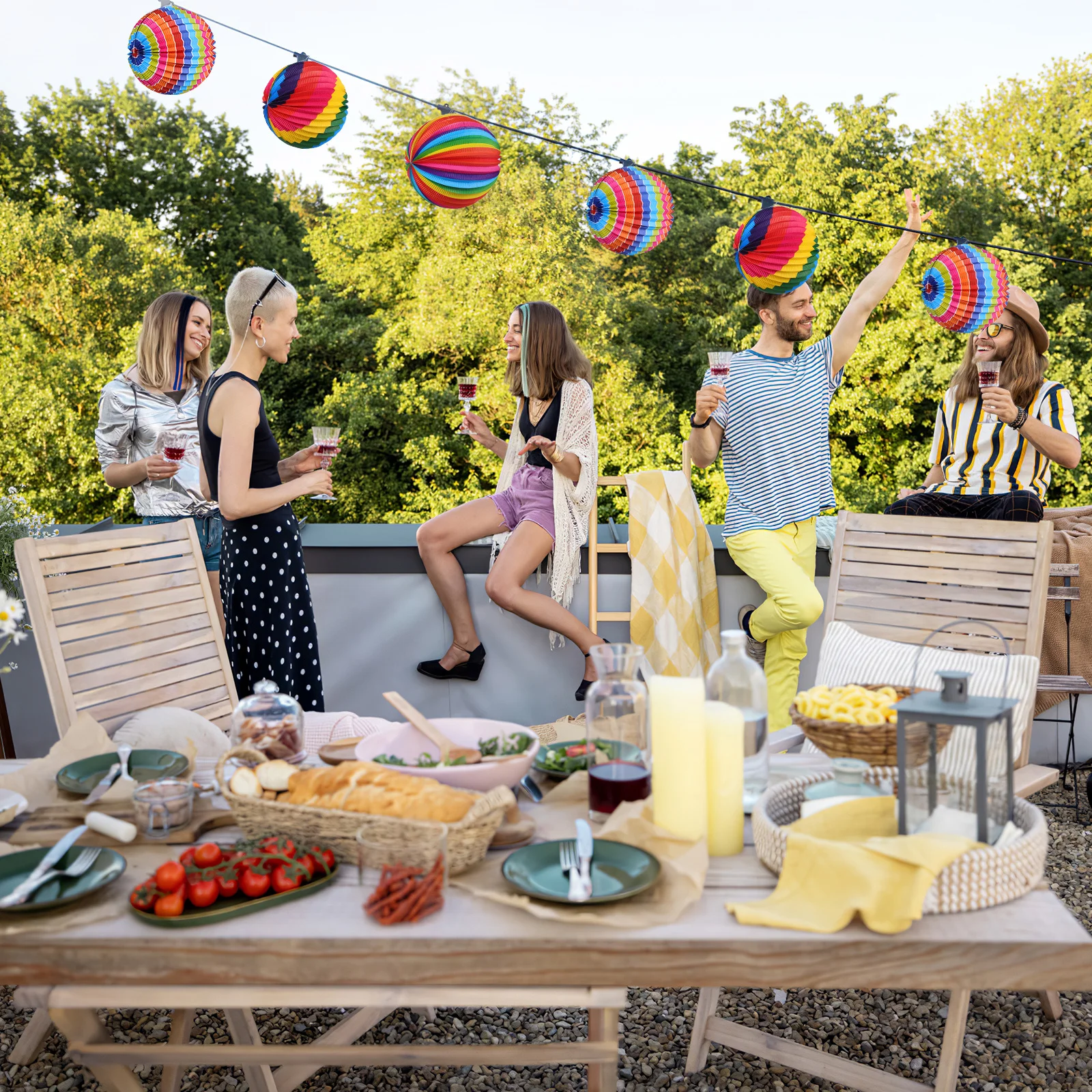 

4Pcs Folding Round Paper Lanterns Colorful Hanging Festival Decorations Paper Lamp Covers Party Decor Hanging Lanterns