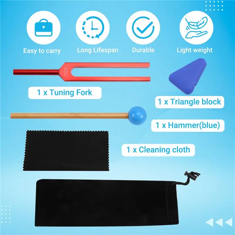 A99I-432Hz Tuning Fork For Healing Mental Relaxing Chakra Strengthen Stress Relieve,Aluminum Alloy Tuning Fork